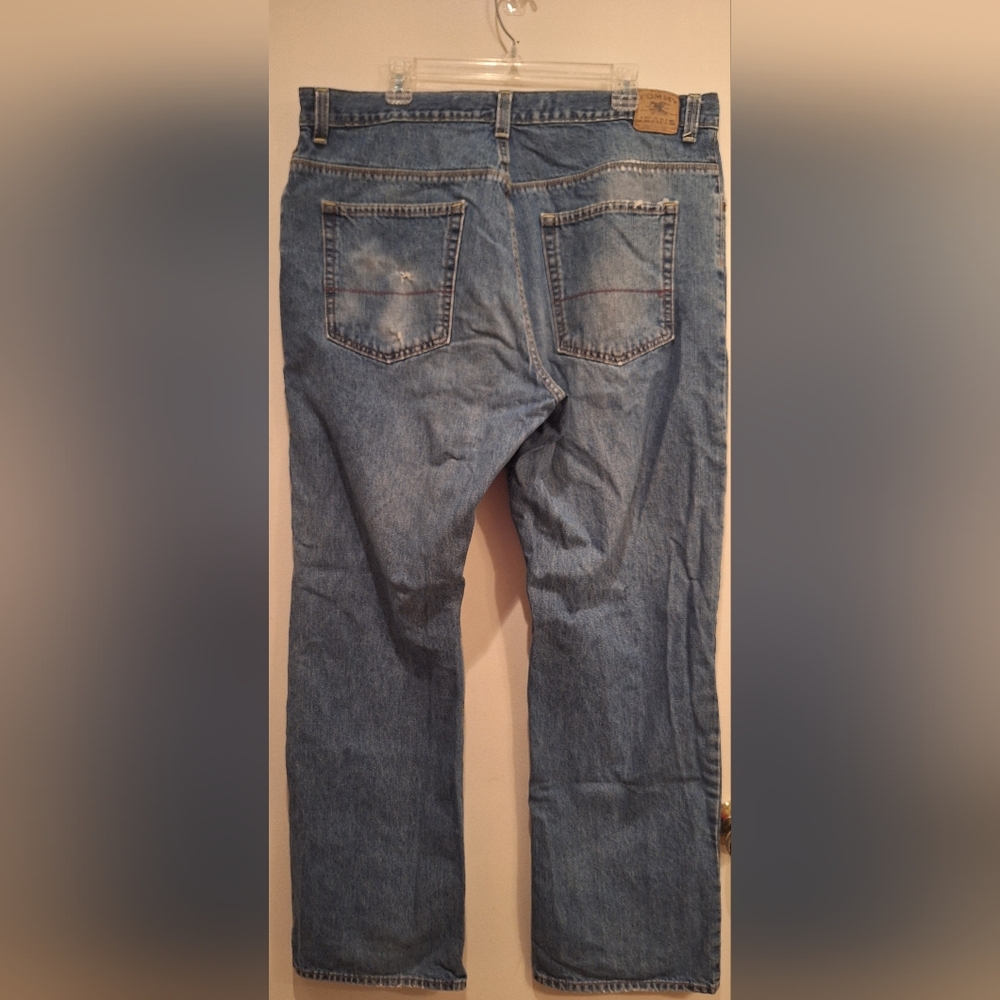 Vtg Tommy Hilfiger Jeans Mens 40x33‎ (Tag 40x34)Blue Denim Distressed Straight